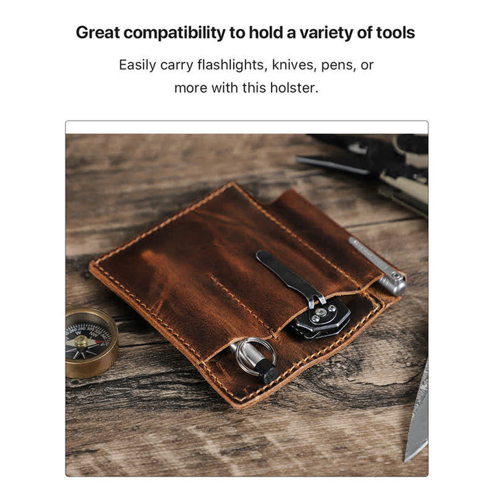 Retro Leather EDC Pocket Organizer Belt Bag - image 4