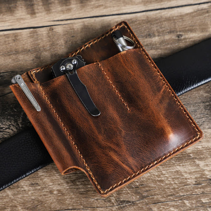 Retro Leather EDC Pocket Organizer Belt Bag - image 2