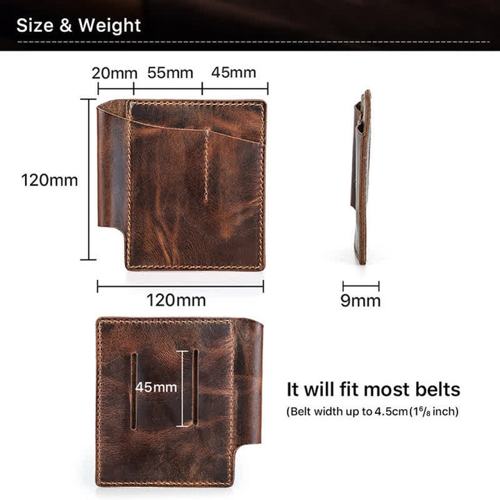 Retro Leather EDC Pocket Organizer Belt Bag - image 6