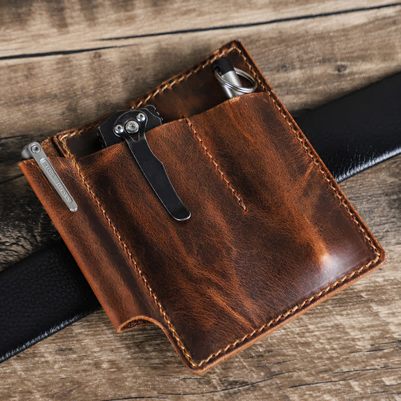 Retro Leather EDC Pocket Organizer Belt Bag - image 1