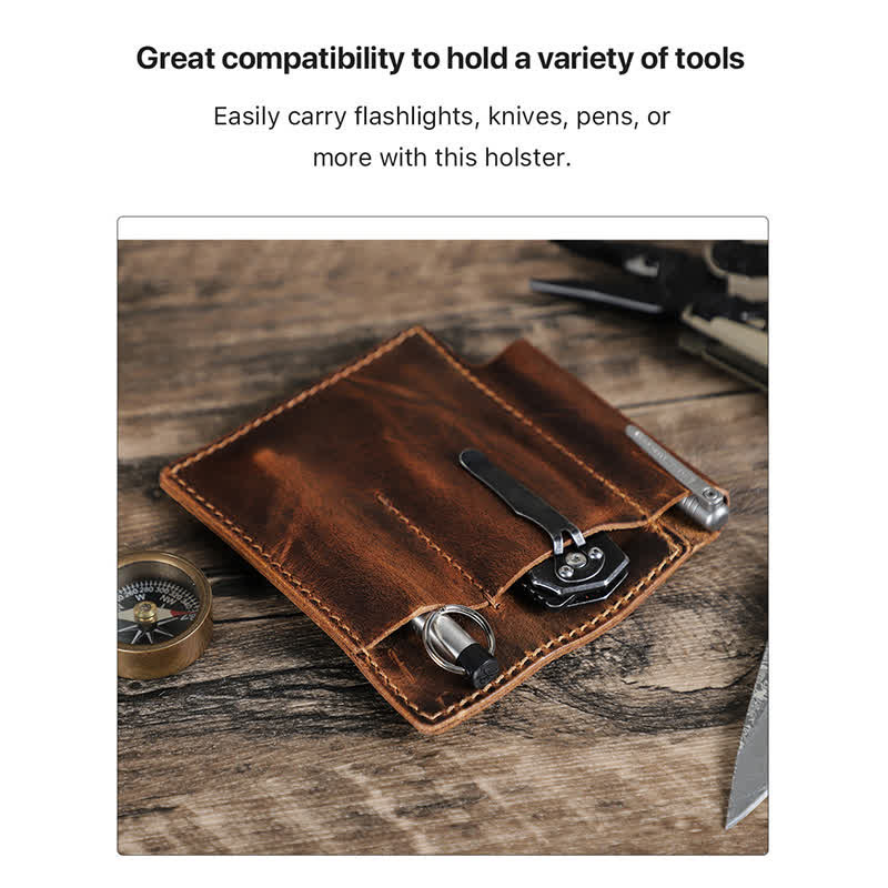 Retro Leather EDC Pocket Organizer Belt Bag - image 3