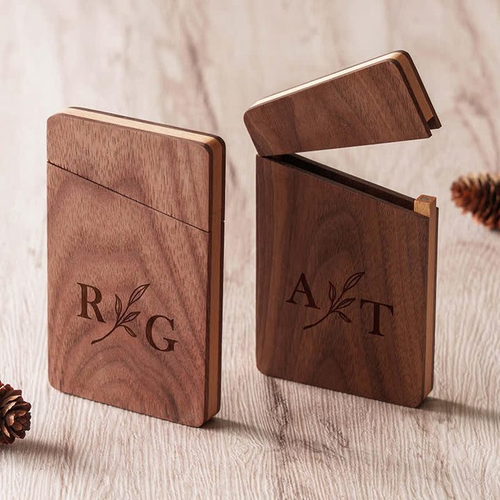 Custom Engraved Name Business Wooden Card Case - image 8