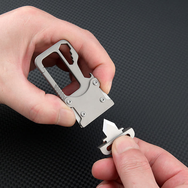 Multi-functional  Carabiner Keychain Clip With Knife - image 7