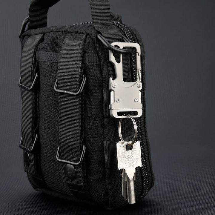 Multi-functional  Carabiner Keychain Clip With Knife - image 9