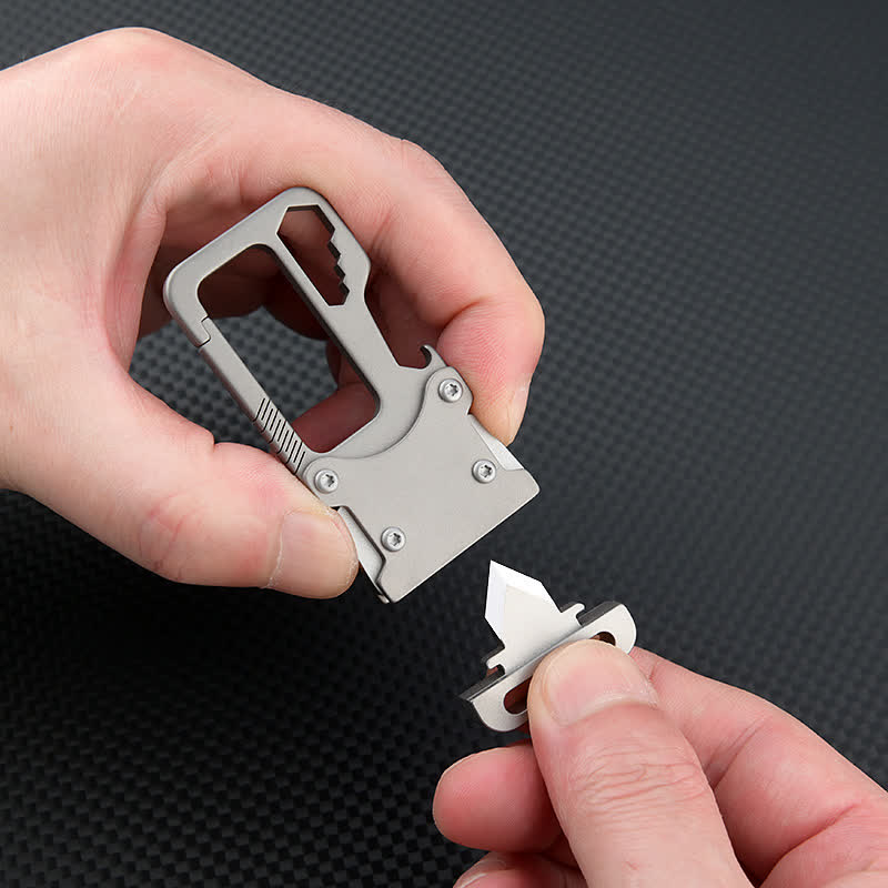 Multi-functional  Carabiner Keychain Clip With Knife - image 7