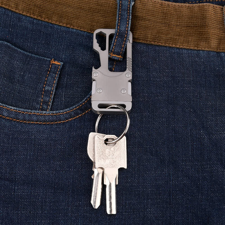 Multi-functional  Carabiner Keychain Clip With Knife - image 2