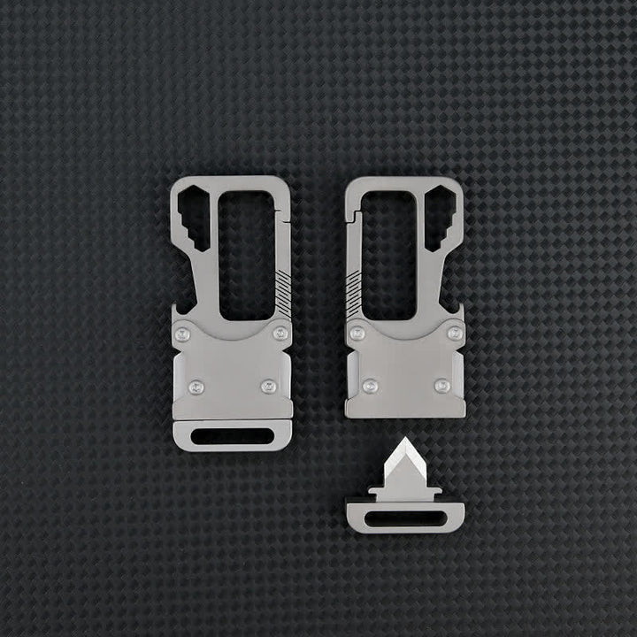 Multi-functional  Carabiner Keychain Clip With Knife - image 9