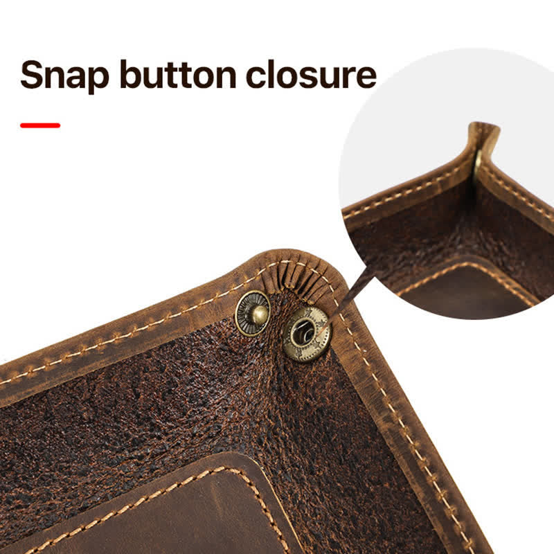 Large Rectangle Leather Custom Name Foldable Valet Tray - image 4