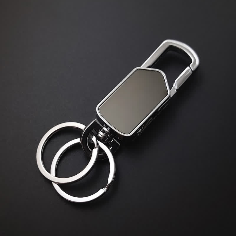 Multifunction 360 Degree Rotatable Keychain With Knife - Black - image 8