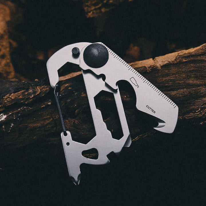 7 In 1 Mult-PurposeClimbing Carabiner EDC Keychain - Silver - image 1