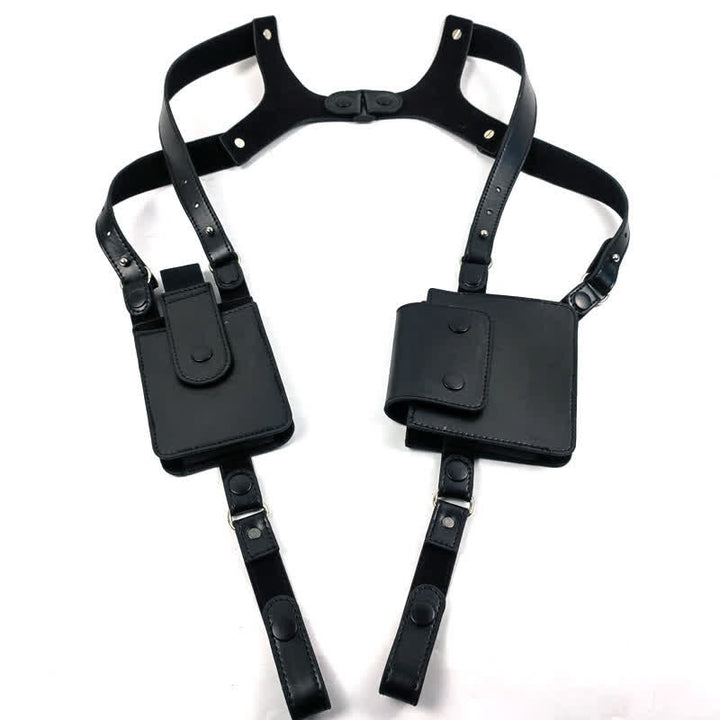 Sports Double Packs Underarm Shoulder Bag With Belt Loop - Black - image 1