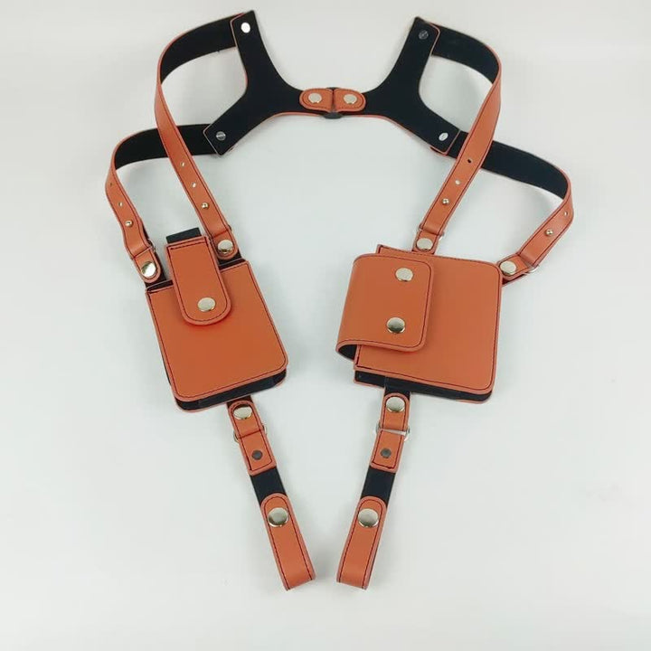 Sports Double Packs Underarm Shoulder Bag With Belt Loop - Brown - image 2