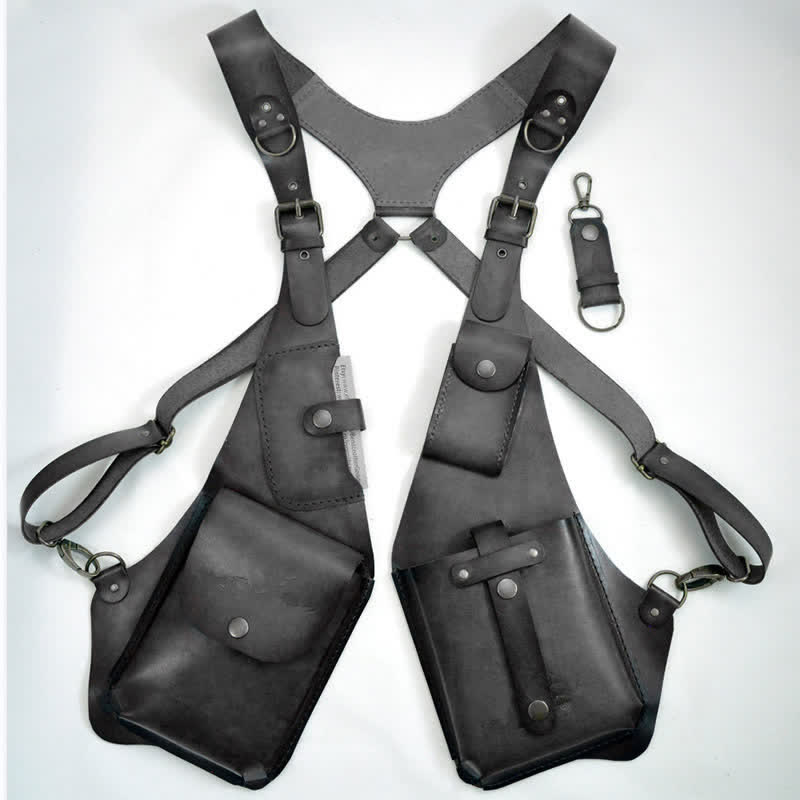 Vintage Anti-Theft Harness Wallet Underarm Shoulder Bag - Black - image 3