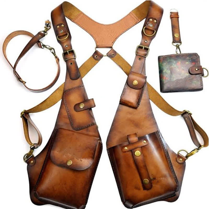 Vintage Anti-Theft Harness Wallet Underarm Shoulder Bag - image 1