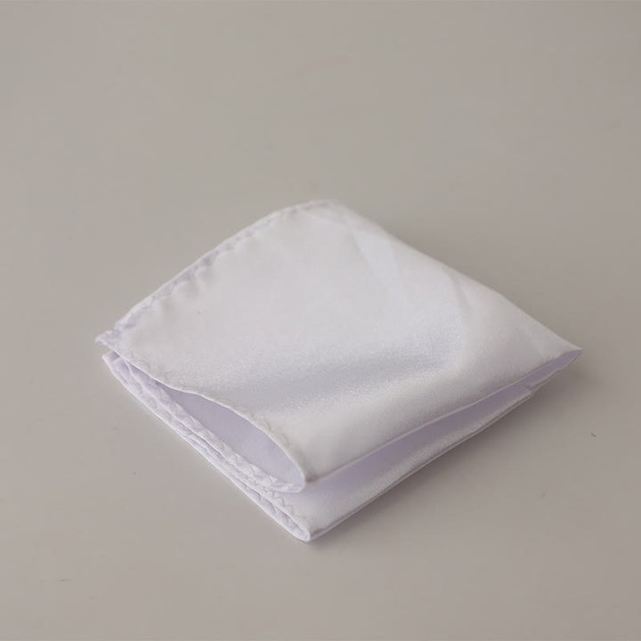 Men's Simple Solid Color Wedding Party Pocket Square - White - image 19