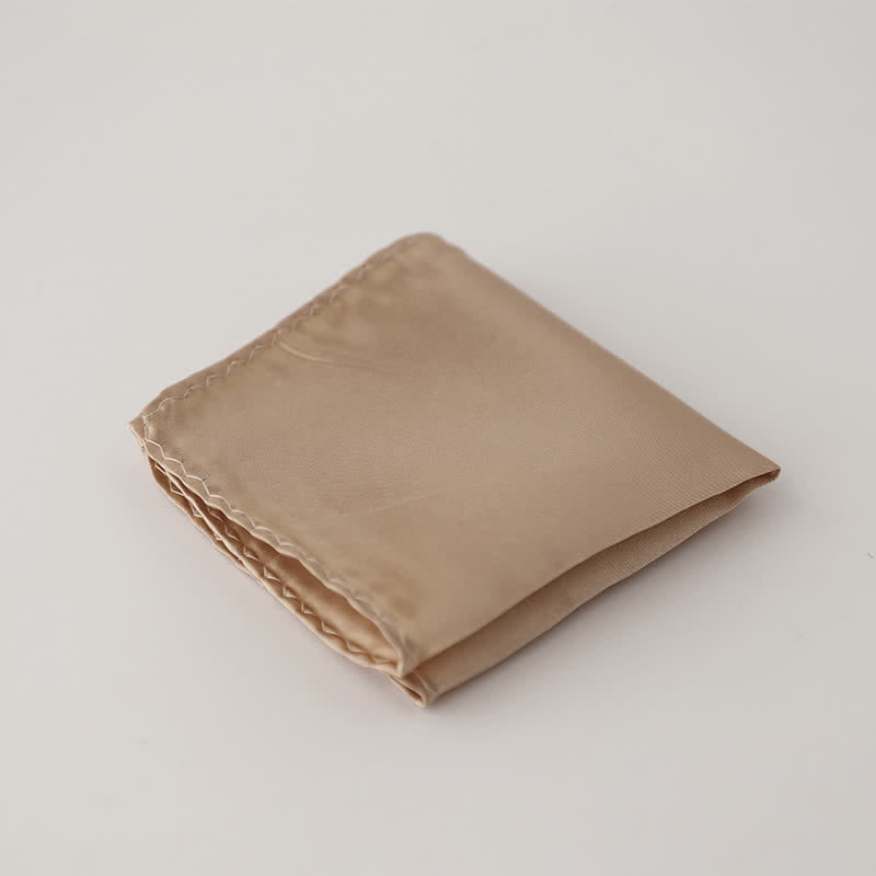Men's Simple Solid Color Wedding Party Pocket Square - Champagne - image 35