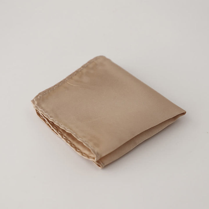 Men's Simple Solid Color Wedding Party Pocket Square - Champagne - image 35