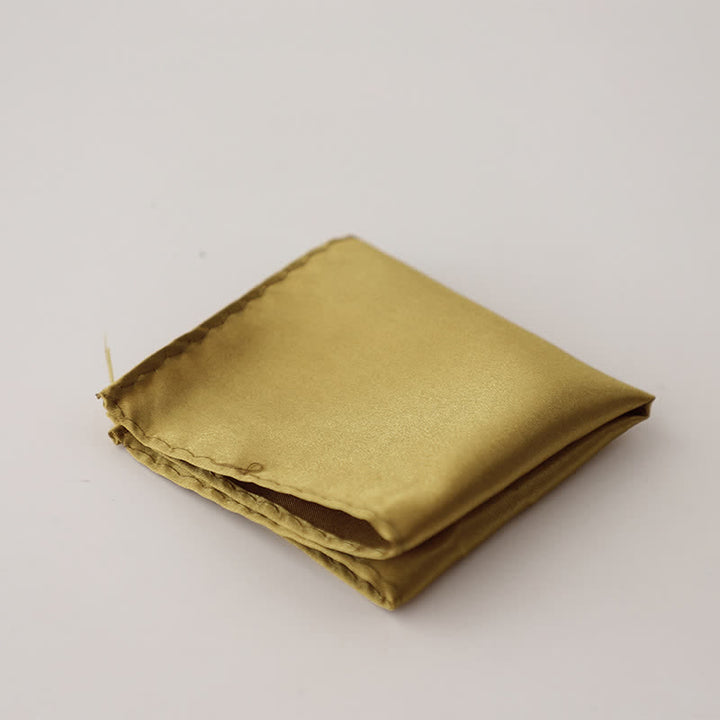 Men's Simple Solid Color Wedding Party Pocket Square - Dark Khaki - image 34