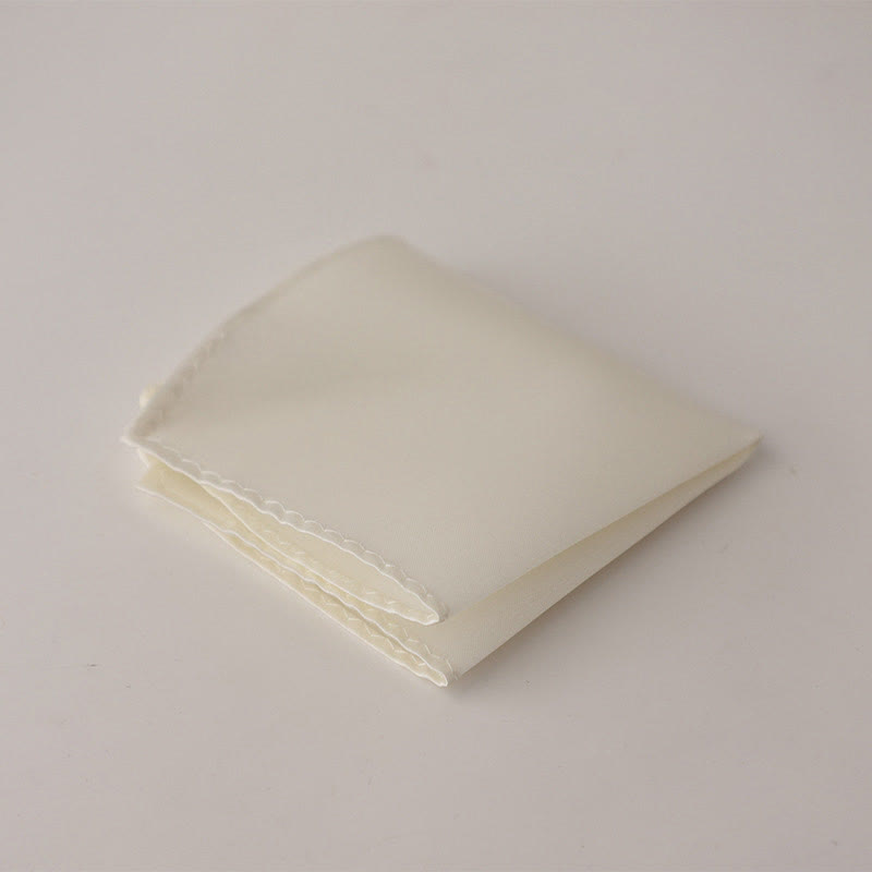 Men's Simple Solid Color Wedding Party Pocket Square - Ivory - image 18