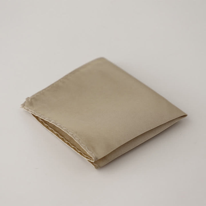 Men's Simple Solid Color Wedding Party Pocket Square - Tan - image 36
