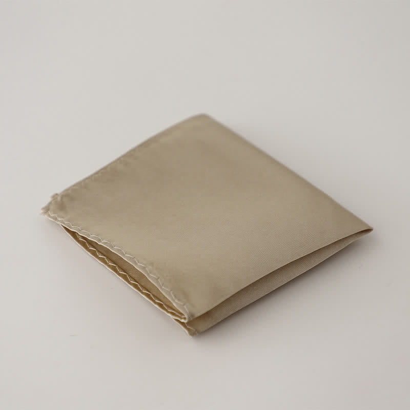 Men's Simple Solid Color Wedding Party Pocket Square - Tan - image 36