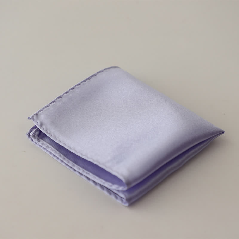 Men's Simple Solid Color Wedding Party Pocket Square - Light Purple - image 10
