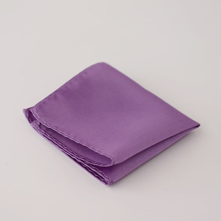 Men's Simple Solid Color Wedding Party Pocket Square - Purple - image 17