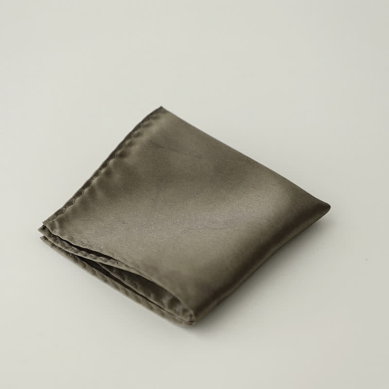 Men's Simple Solid Color Wedding Party Pocket Square - Olive - image 8