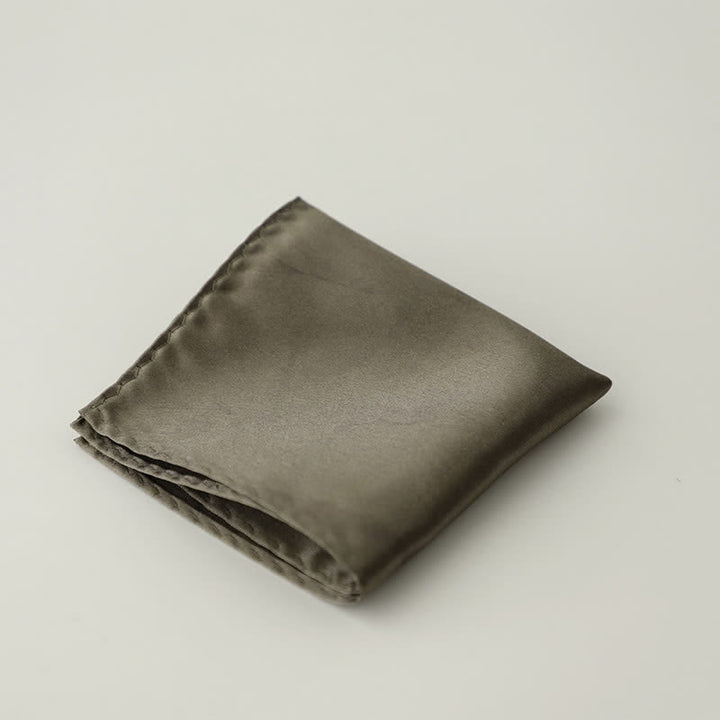 Men's Simple Solid Color Wedding Party Pocket Square - Olive - image 9