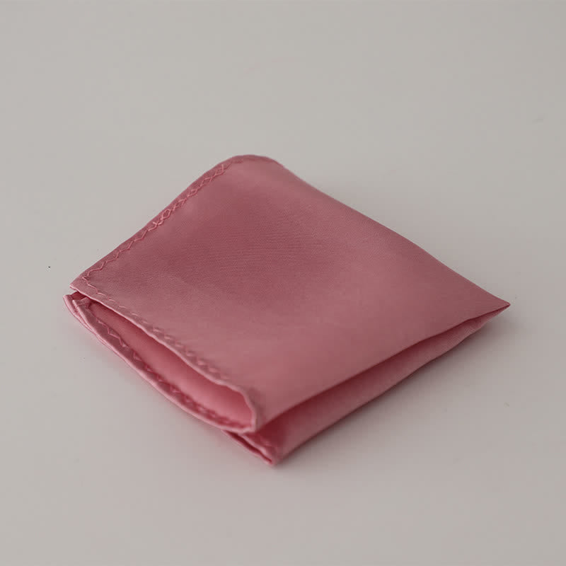 Men's Simple Solid Color Wedding Party Pocket Square - PaleVioletRed - image 21