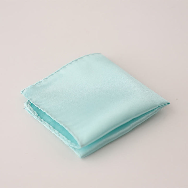 Men's Simple Solid Color Wedding Party Pocket Square - PaleTurquoise - image 22