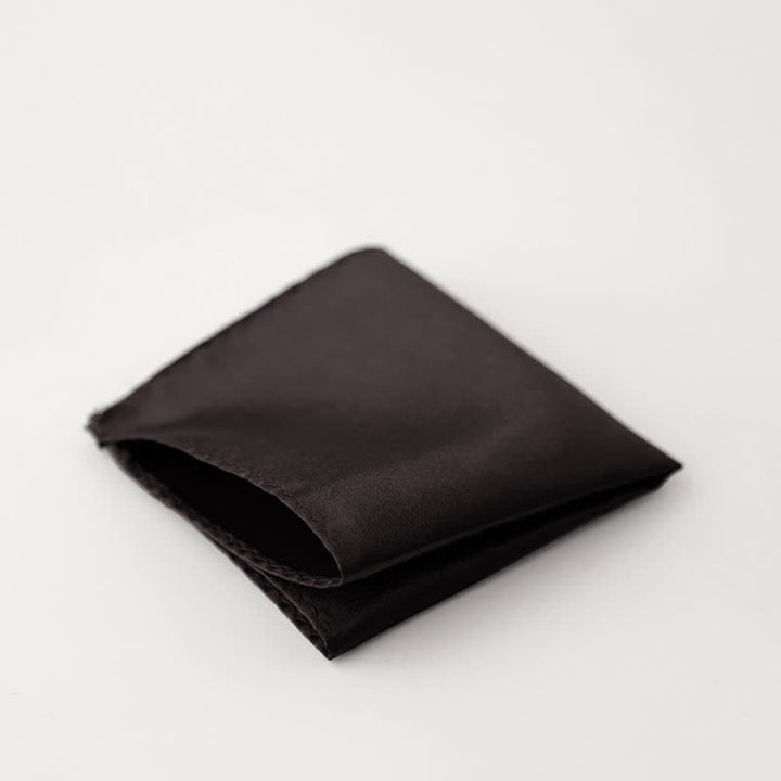 Men's Simple Solid Color Wedding Party Pocket Square - Dark Brown - image 5