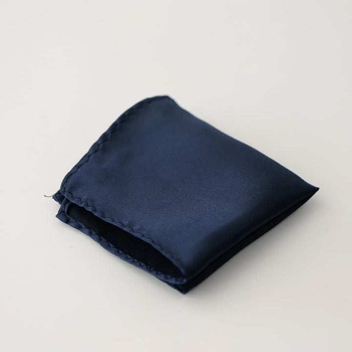 Men's Simple Solid Color Wedding Party Pocket Square - MidnightBlue - image 25