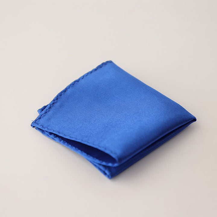 Men's Simple Solid Color Wedding Party Pocket Square - Royal - image 26
