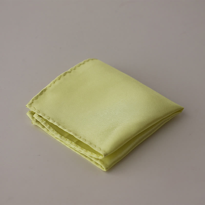 Men's Simple Solid Color Wedding Party Pocket Square - GreenYellow - image 31