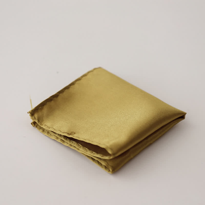 Men's Simple Solid Color Wedding Party Pocket Square - Dark Khaki - image 35