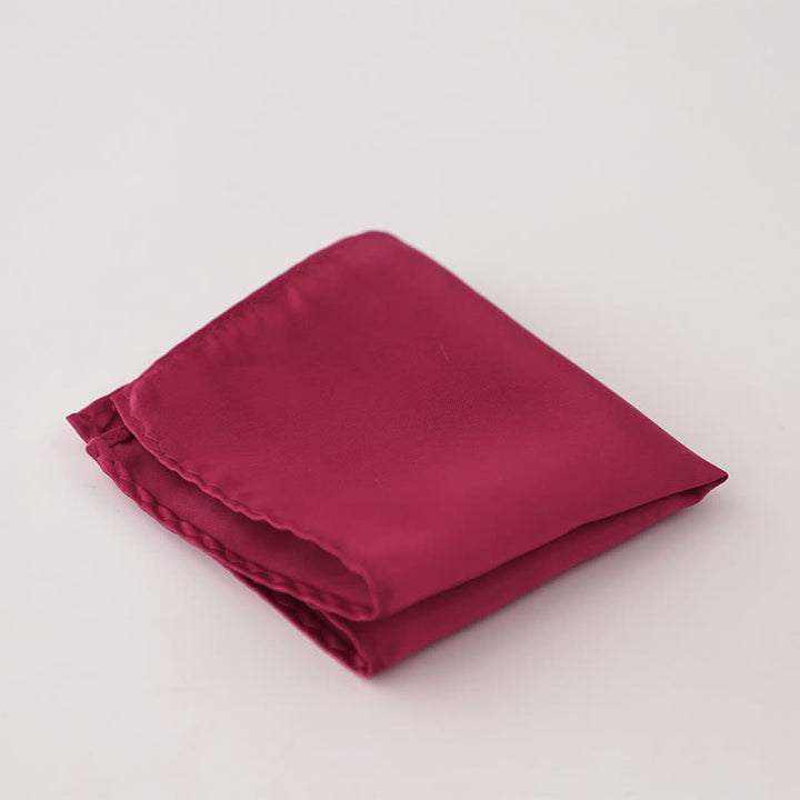 Men's Simple Solid Color Wedding Party Pocket Square - IndianRed - image 14