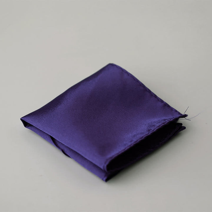Men's Simple Solid Color Wedding Party Pocket Square - Indigo - image 40