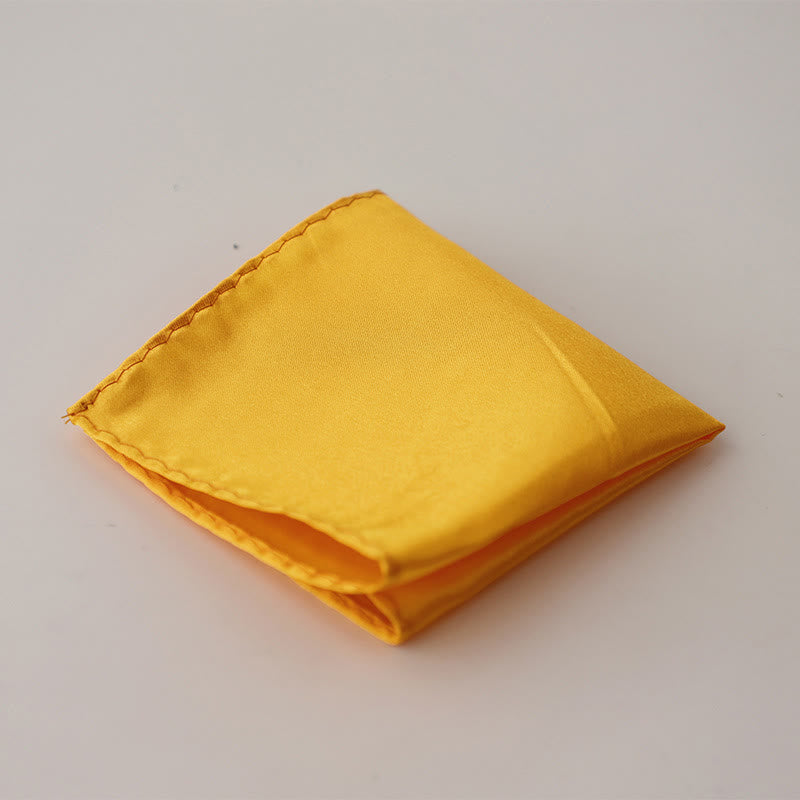 Men's Simple Solid Color Wedding Party Pocket Square - Gold - image 33