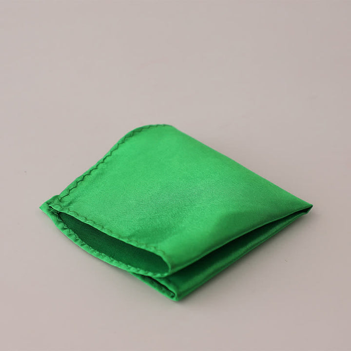 Men's Simple Solid Color Wedding Party Pocket Square - LimeGreen - image 29