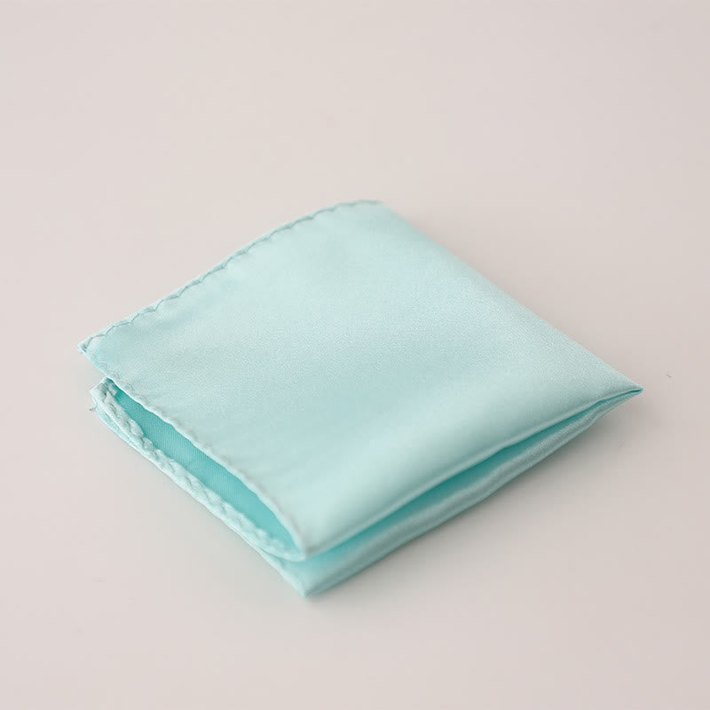 Men's Simple Solid Color Wedding Party Pocket Square - PaleTurquoise - image 22