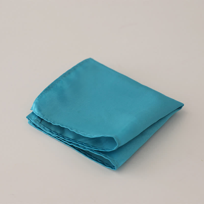 Men's Simple Solid Color Wedding Party Pocket Square - DarkTurquoise - image 24