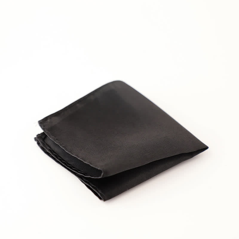 Men's Simple Solid Color Wedding Party Pocket Square - Black - image 4