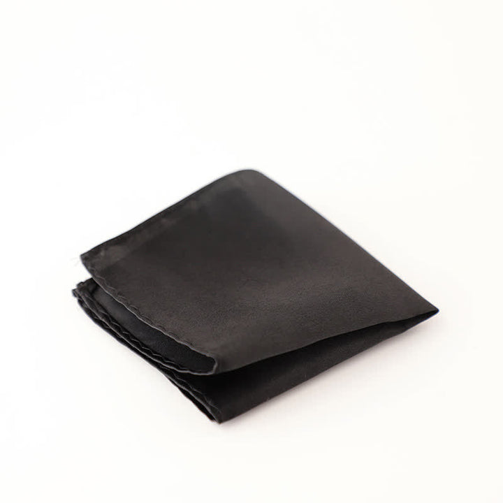 Men's Simple Solid Color Wedding Party Pocket Square - Black - image 4