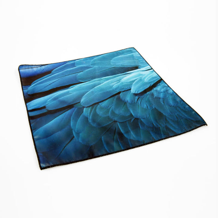 Men's Luxury Blue-Green Feather Print Pocket Square - image 1