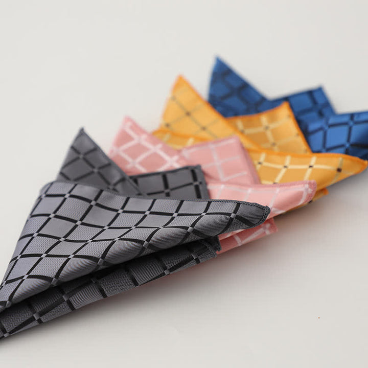 Men's Retro Saturated Color Checkered Pattern Pocket Square - image 4