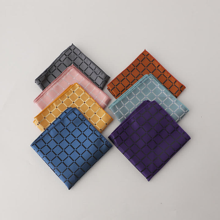 Men's Retro Saturated Color Checkered Pattern Pocket Square - image 1