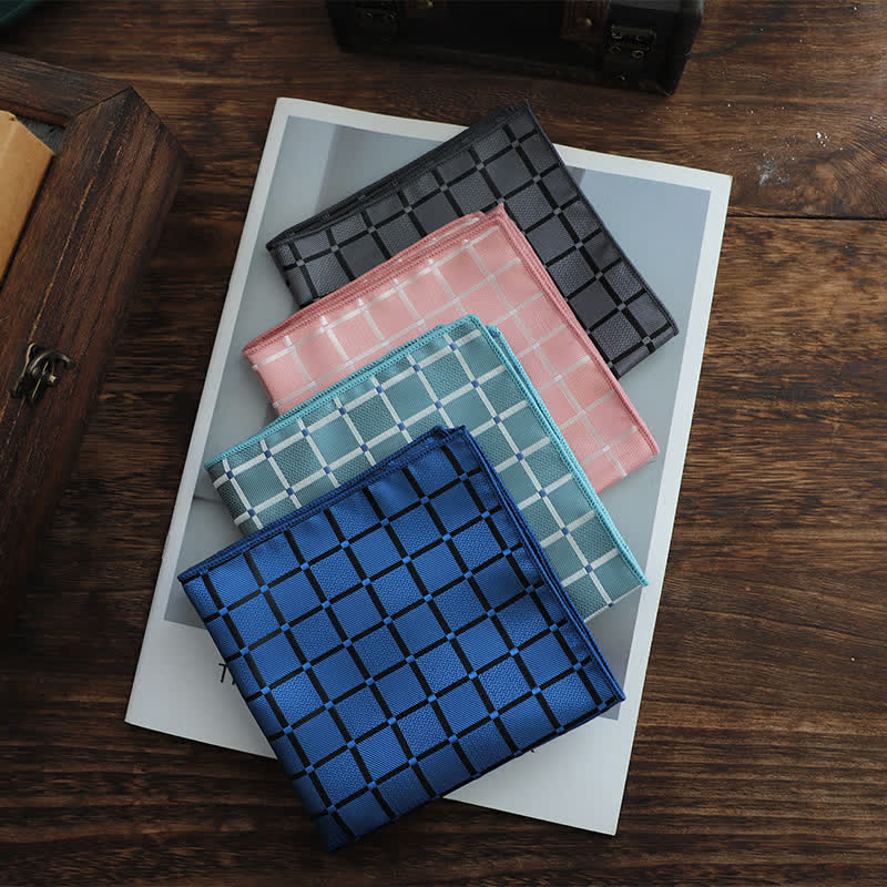 Men's Retro Saturated Color Checkered Pattern Pocket Square - image 1
