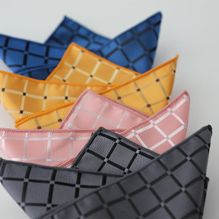 Men's Retro Saturated Color Checkered Pattern Pocket Square - image 3