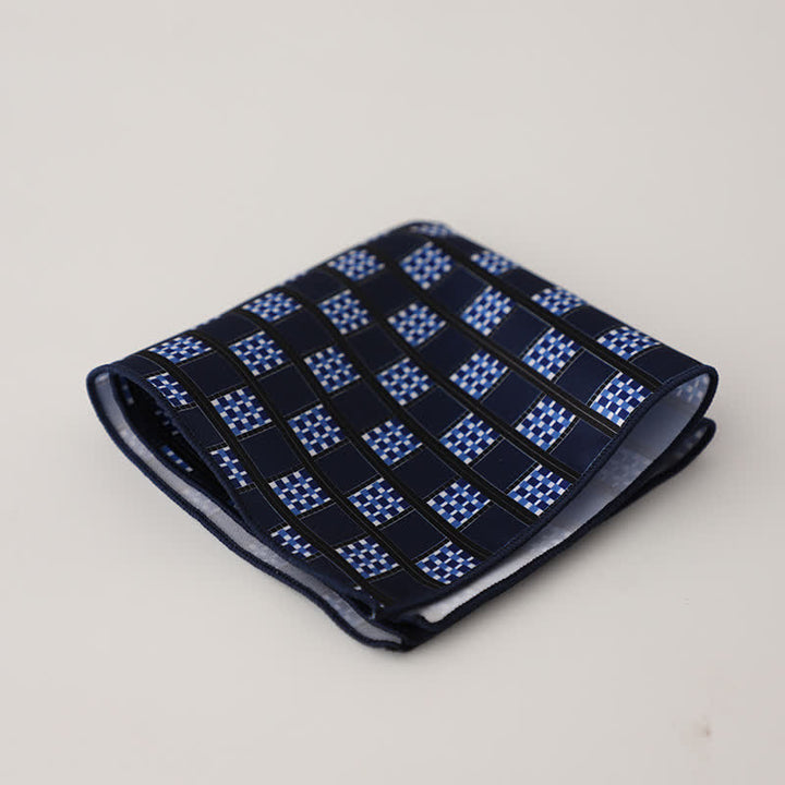 Men's Fancy Geometry Flower Pattern Business Pocket Square - Style #1 - image 3